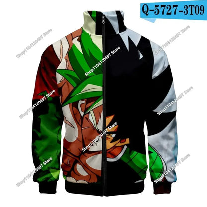 Anime Goku Dragon Ball Jacket Men Women Harajuku Hip Hop Japanese Zip Up Hoodies Goku Clothes Stand Collar Sweatshirt, produit gaming premium Fraquane