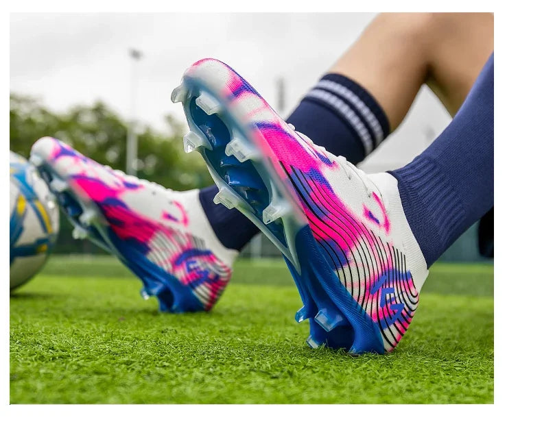 New Men Football Boots Outdoor Sneakers High-quality Grass Cleats Soccer Shoes Boys Match Hot-selling Non-Slip High-top Light