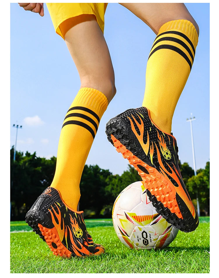 Kids Professional Football Boots Men Soccer Shoes Low-top Ankle Support Sports Youth Match Training Football Non-slip Durable