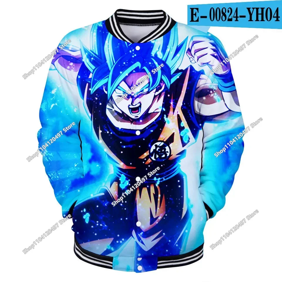 New Japanese Anime Dragon Ball Z Varsity Jacket Autumn Casual Sweatshirt Hoodie Coat Jacket Brand Baseball Jacket