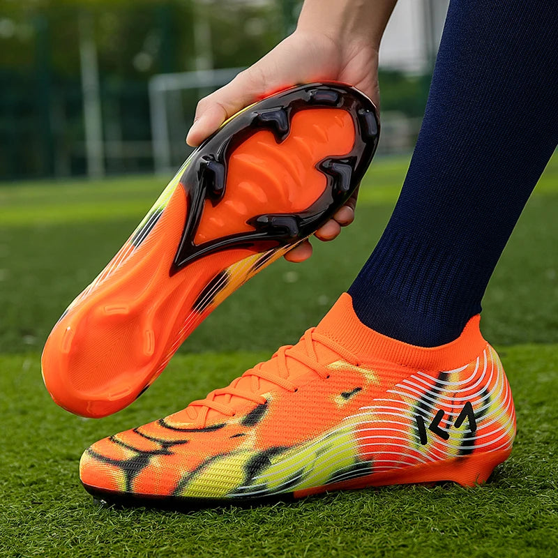 New Men Football Boots Outdoor Sneakers High-quality Grass Cleats Soccer Shoes Boys Match Hot-selling Non-Slip High-top Light