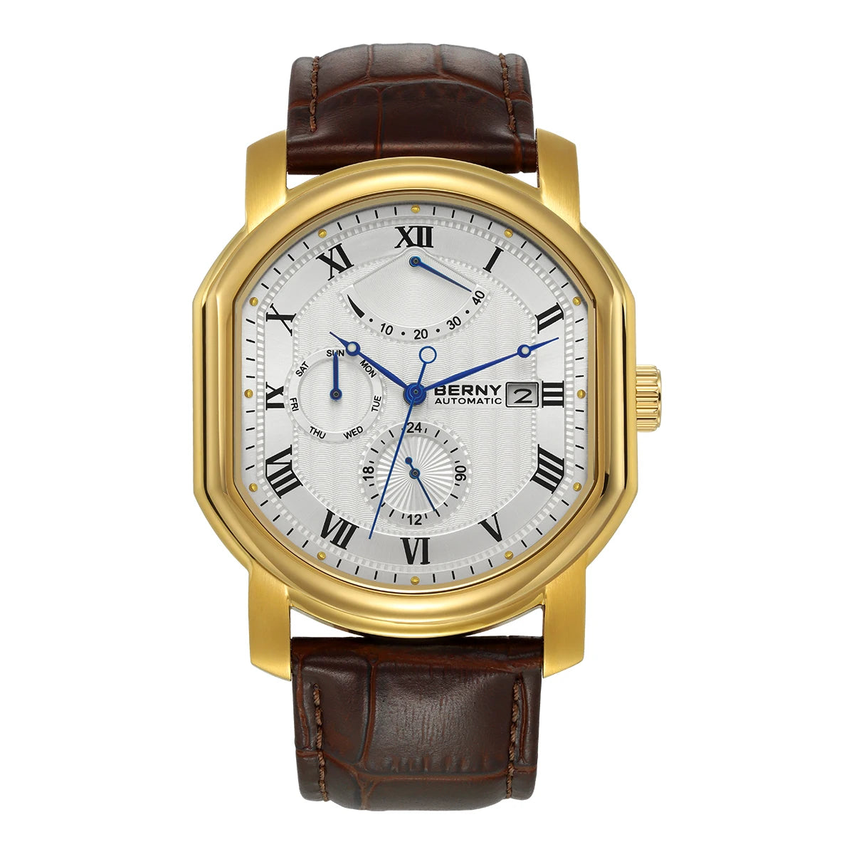 BERNY Men Mechanical Watch Top Accuracy Move Automatic Wristwatch Luxury Male Clock Sapphire Self-Winding Men's Watch Waterproof