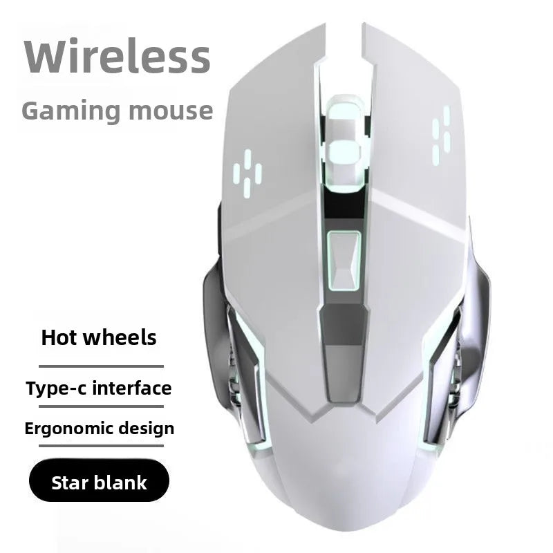 Mouse RGB dual-mode cablato e wireless 2.4G, mouse gaming ricaricabile silenzioso, mouse regolabile 3600 DPI per laptop