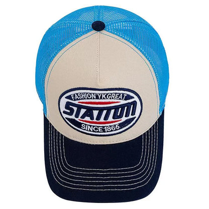 New Style Unisex Baseball Cap Classic STATION  Letter Pattern Mesh Cap Men and Women Breathable Streetwear Summer Trucker Hat
