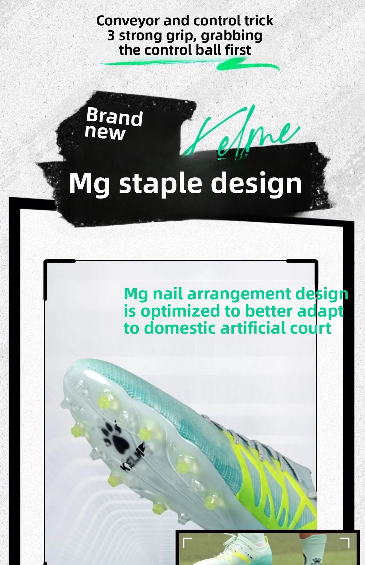 Kelme Men's Professional Football Shoes Youth And Children's Mg Training Football Boots Indoor Anti Slip Football Shoes