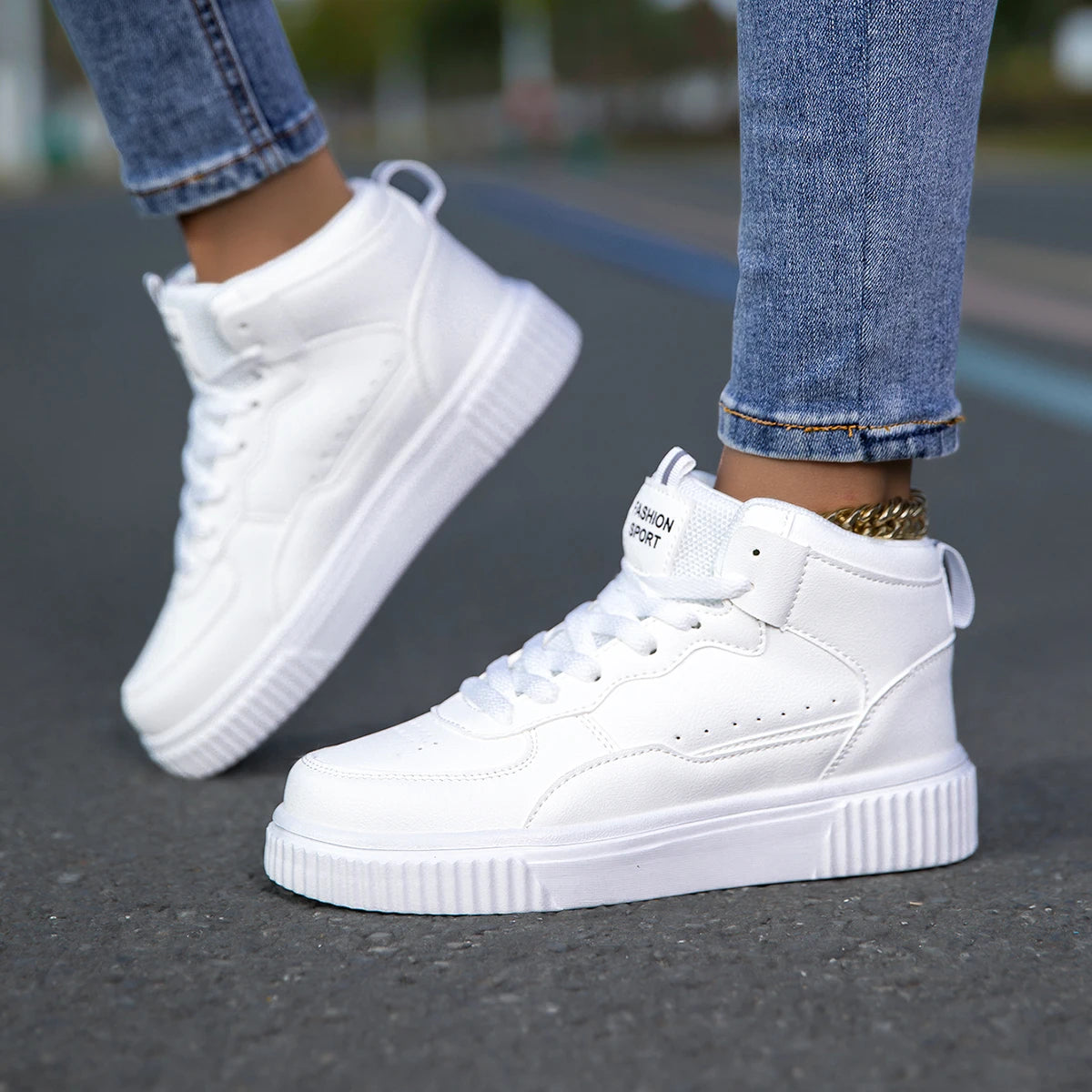 New Style Men's Casual Leather Shoes, Trendy, Breathable, Versatile, Sports White Sneakers, Leather Trendy Shoes