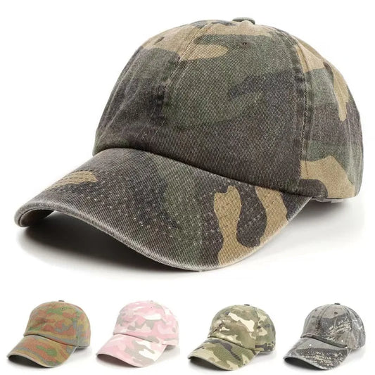 1 PC Unisex Hiking Camouflage Tactics Baseball Cap Leaves Jungle Hat Unstructured Cotton 6 Panel Baseball Cap