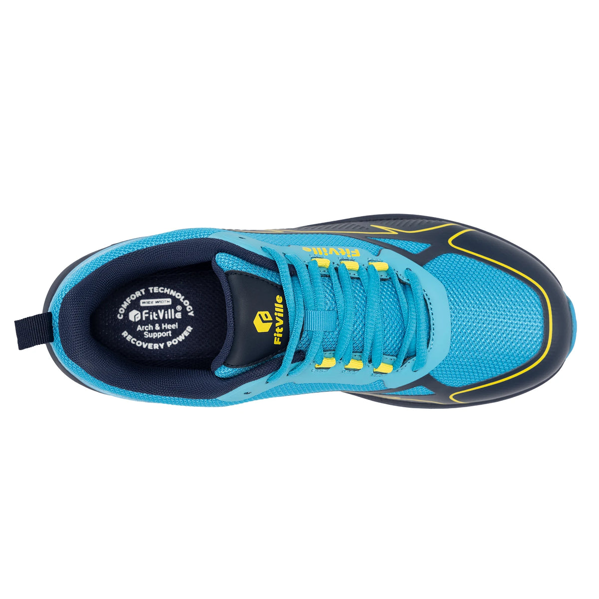 FitVille Non-Slip Trail Running Shoes Men's Sneakers Extra Wide Lightweight for Male Swollen Feet Arch Support Pain Relief