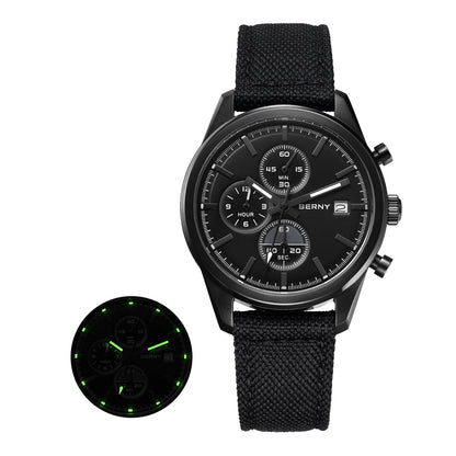BERNY Top Quartz Chronograph Men's Watches Luminous Miyota 0S10 Sapphire AR Coated 5ATM Waterproof 2026 New Sports Men's Watches