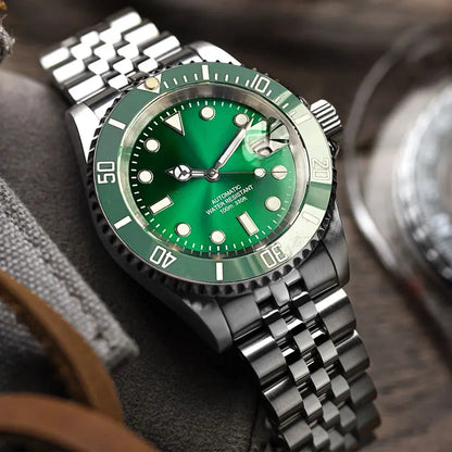 Miyota 8215 PT5000 Stainless Steel 40mm Dive Automatic Men Watch Sapphire Crystal Rotating Bezel Luminous Mechanical Wristwatch