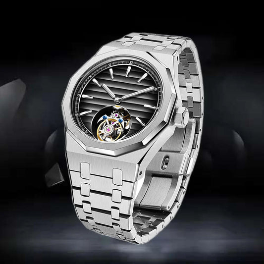 Raymondoya Men Flying Tourbillon Movement Mechanical Automatic Luxury Watches Wristwatches Skeleton Watch Brand For Man Sapphire