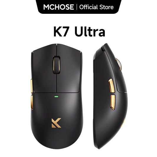 Ratón gaming inalámbrico MCHOSE K7 Ultra PAW3950, doble tasa de sondeo 8K, ligero, con base de carga inalámbrica magnética, para esports y oficina