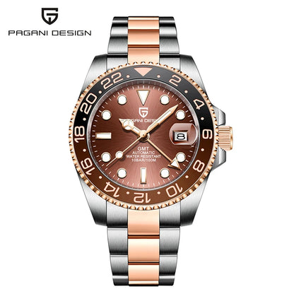 PAGANI DESIGN V3 PD-1662 GMT Watches Men's Luxury Sapphire Automatic Mechanical Watch 40MM Stainless Steel 100M Waterproof Watch