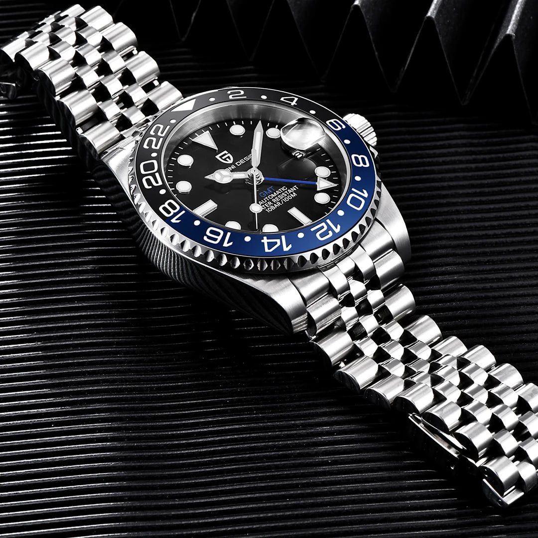 PAGANI DESIGN Men Automatic Watches Sapphire Glass 40mm Ceramic GMT Mechanical Wristwatch Top Brand Sports Waterproof Men Watch