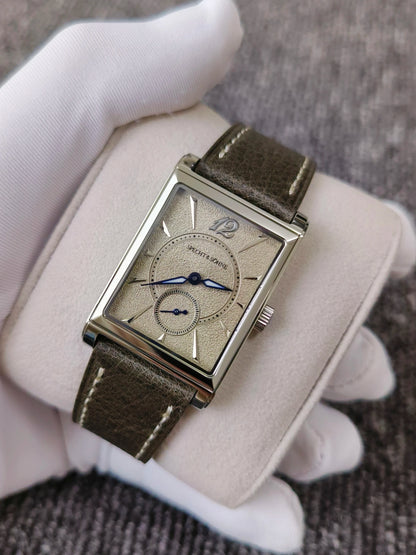 2026 Specht&Söhne Ultra Thin 7.5mm Rectangular Watch Japan Quartz Movt Small Seconds Sandblasted Dial Grey Leather Strap Watch