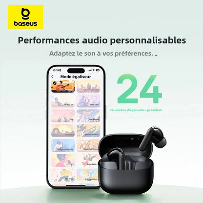 Baseus Bass EP10 NC True Wireless Earbuds Bluetooth 6.0 – ANC Noise Cancelling Earbuds with 4-Mic AI Clear Calls & 41H Playtime