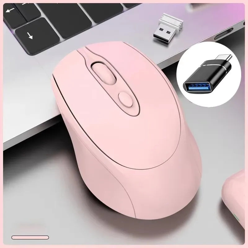 Mouse wireless compatibile Bluetooth 2.4G ricaricabile, mouse wireless per computer USB silenzioso da gaming per PC, laptop, Macbook e tablet