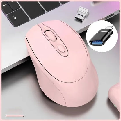 Mouse wireless compatibile Bluetooth 2.4G ricaricabile, mouse wireless per computer USB silenzioso da gaming per PC, laptop, Macbook e tablet