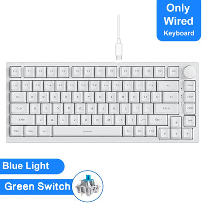 Ajazz AK820/AK820Pro mechanische Gaming-Tastatur Bluetooth 5.1/Wireless/USB-C-kabelgebunden, individuell anpassbare Tastatur mit Drehknopf, Hot-Swapping und Gasket-Mount