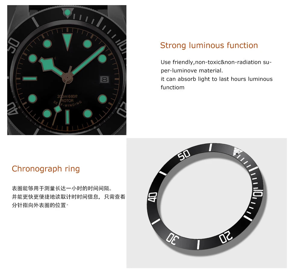 Luxury Customizable Logo Waterproof Japan nh35 Automatic Mechanical Wristwatch Full Steel Sapphire Men Watch Dress Male Clock