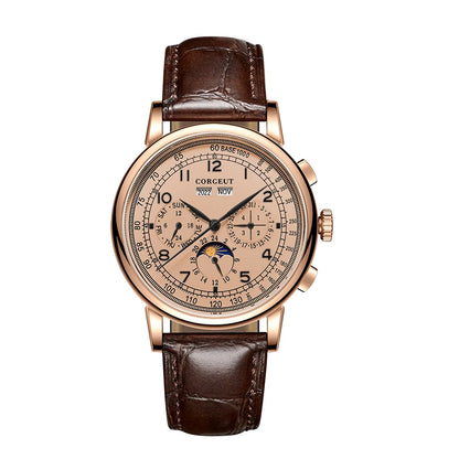 CORGEUT Automatic Mechanical Luxury Watches For Man Business Multification Date Day Month Year 316L Mechanical Men's Watches