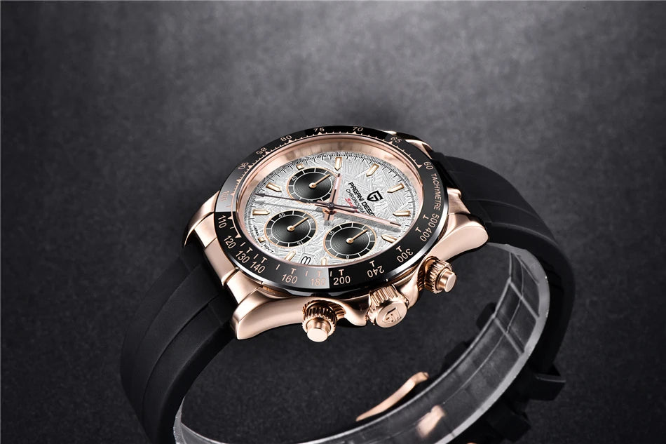 PAGANI DESIGN V2 40MM Meteorite dial Men Quartz Watches Sapphire Retro Chronograph  Waterproof Watch For Men Reloj0 hombr