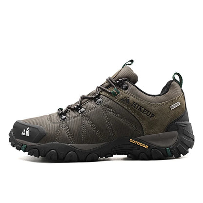 HIKEUP Celoroční pánské turistické boty pro outdoorové sporty z pravé kůže, odolné proti opotřebení, horolezecké boty s gumovou podrážkou, trekingové tenisky