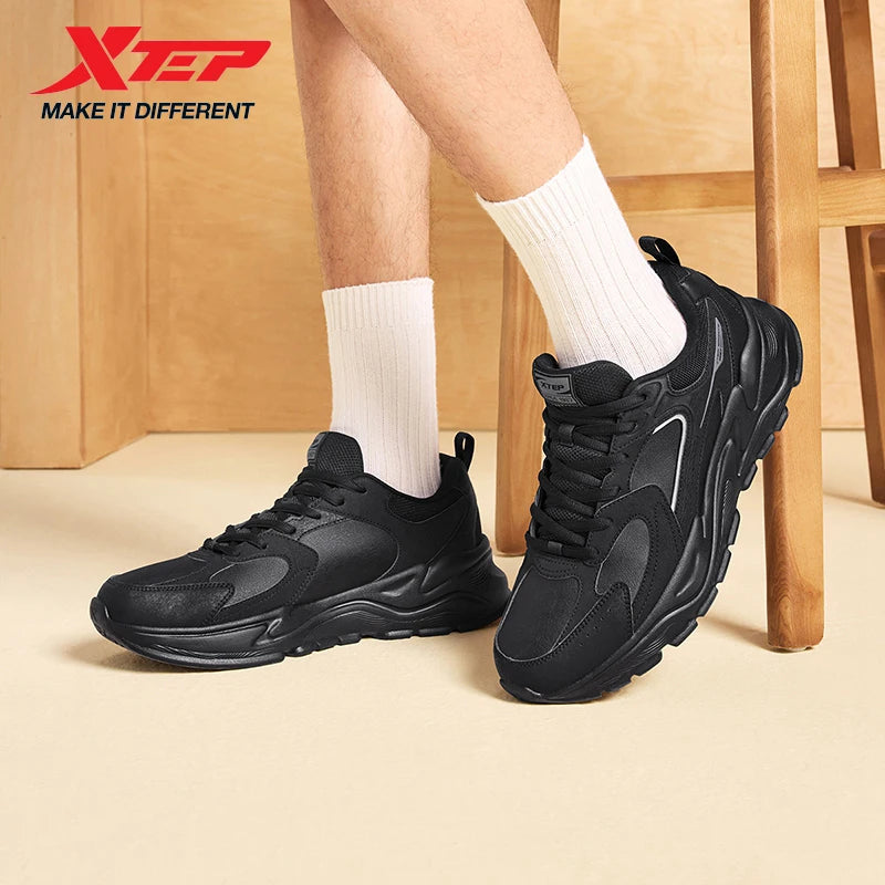 Xtep Men's Casual Shoes 2025 Winter Street Style Cushion Lightweight Wear-Resistant Breathable Walking Sneakers 875419320005