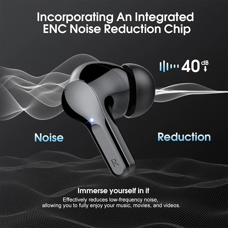 New Wireless Earbuds Bluetooth 5.3 HiFi Stereo Earbuds with ENC Noise Cancelling, IP7 Waterproof, 48H LED Display Charging Case, Deep Bass Wireless Earbuds with Microphone