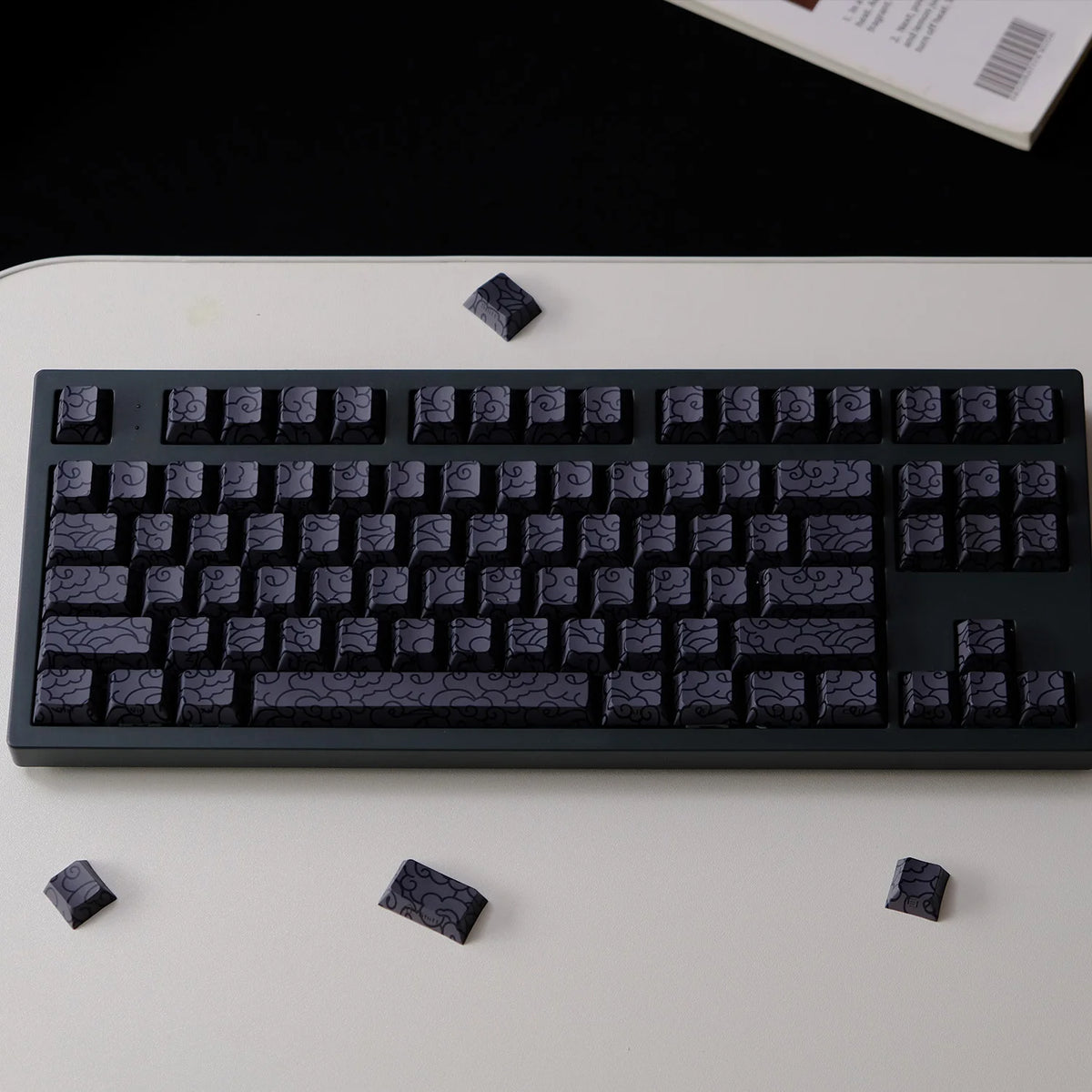 KYOMOT 135 Keys PBT Side Print Keycap Double Shot Cherry Profile Shine Through Keycaps for MX Switch Games Mechanical Keyboard