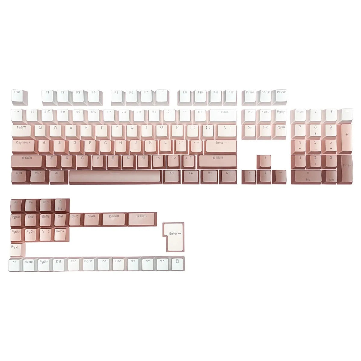 Black Pink Gradient Keycaps For Cherry Mx Switch Mechanical Keyboard OEM Profile PBT Keycap backlit RGB Gamer ISO Layout Key cap