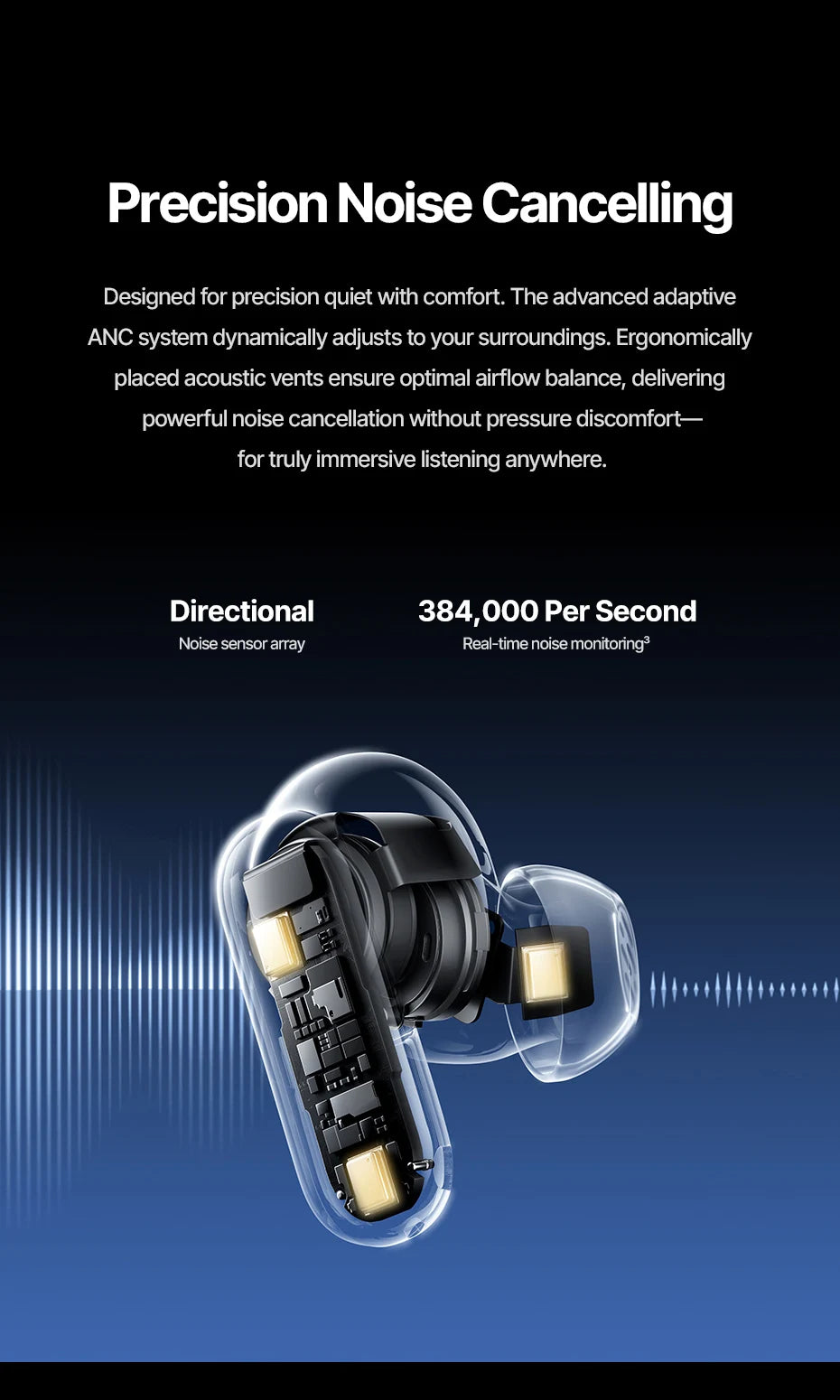 Baseus Inspire XP1 Wireless Bluetooth 6.1 ANC Earbuds – -50dB Adaptive Noise Cancelling, Dolby Audio, 6 Mic ENC, Sound by Bose Premium TWS Earphones