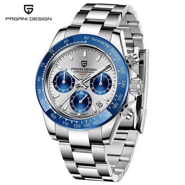 PAGANI DESIGN V2 40MM Meteorite dial Men Quartz Watches Sapphire Retro Chronograph  Waterproof Watch For Men Reloj0 hombr