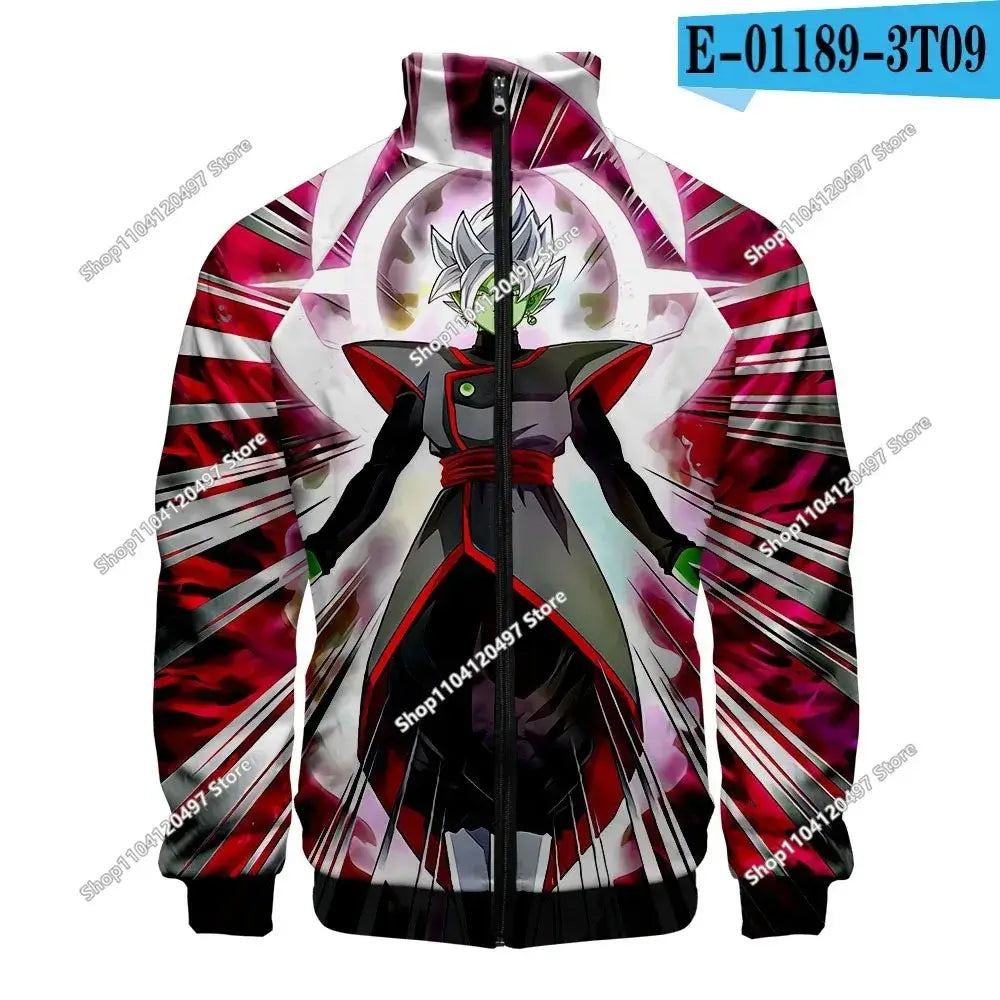 Anime Goku Dragon Ball Jacket Men Women Harajuku Hip Hop Japanese Zip Up Hoodies Goku Clothes Stand Collar Sweatshirt, produit gaming premium Fraquane