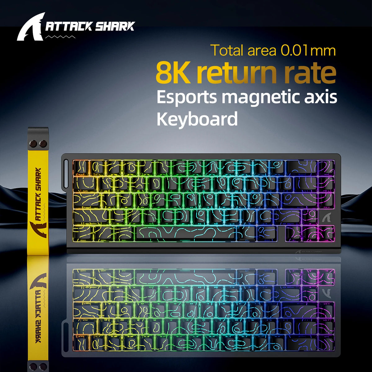ATTACK SHARK X68HE Magnetic Mechanical Keyboard, 8000Hz Rapid Trigger Gaming Keyboard with Hall Effect Magnetic Switches, SOCD, 0.01mm RT, Wired RGB Keyboard
