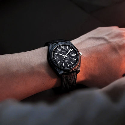 Leuchtende Automatikuhr aus Carbonfaser, 40 mm, Luxus-Taucheruhr, 100 m wasserdicht, Automatikuhr für Herren, Japan Miyota 8215 Uhrwerk