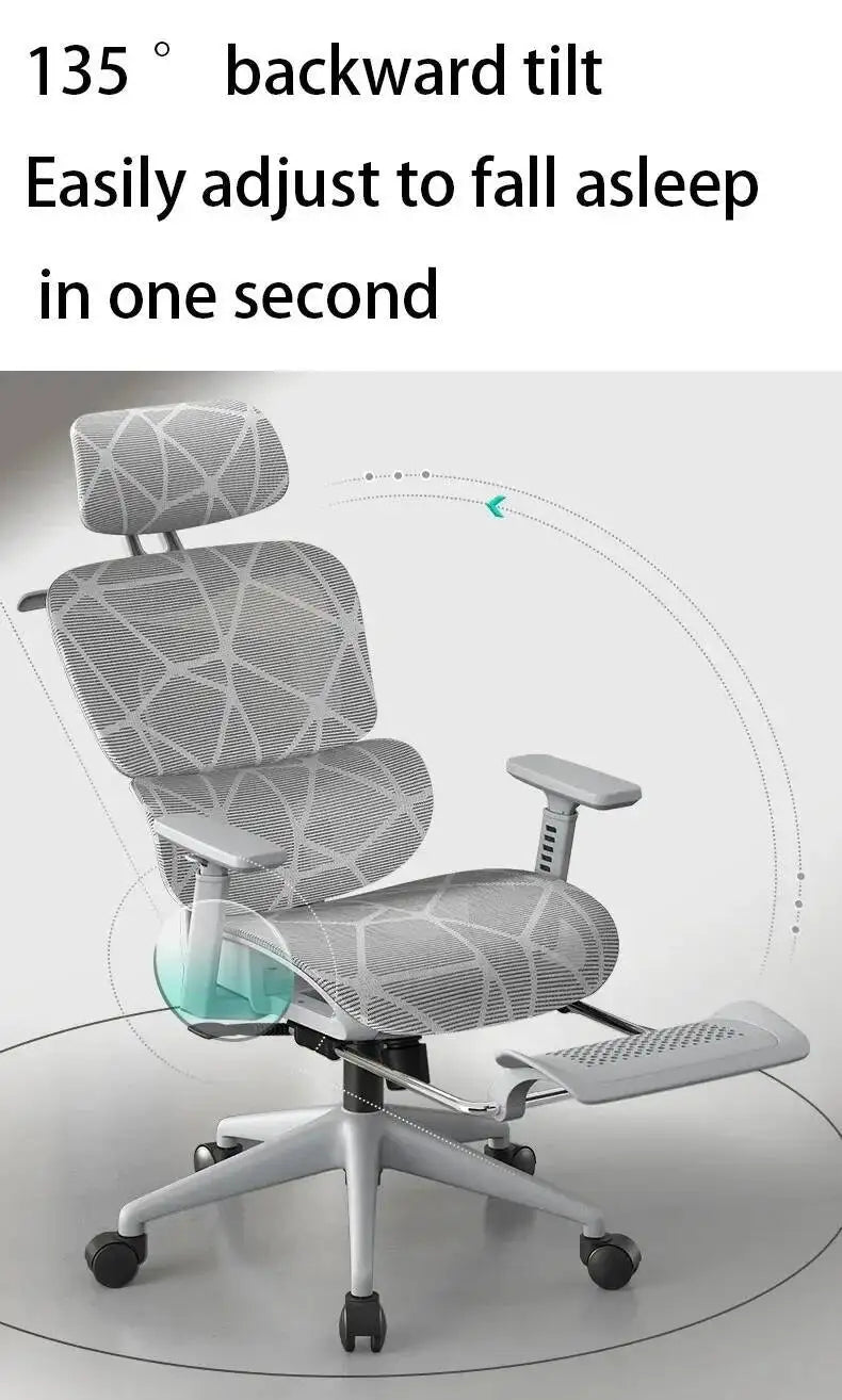 Ergonomic Office Chair with Adjustable Back Support, Mesh Computer Gaming Chair, Lumbar Support Office Chair, Swivel Rolling Desk Chair for Home & Office