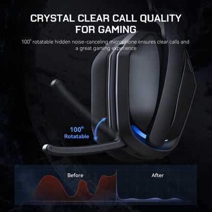 Auscultadores Gaming Sem Fios Tri-Mode EKSA G19BT – Bluetooth 5.4, Auscultadores Gaming 2.4GHz de Baixa Latência com Microfone para PC, PS5, Xbox