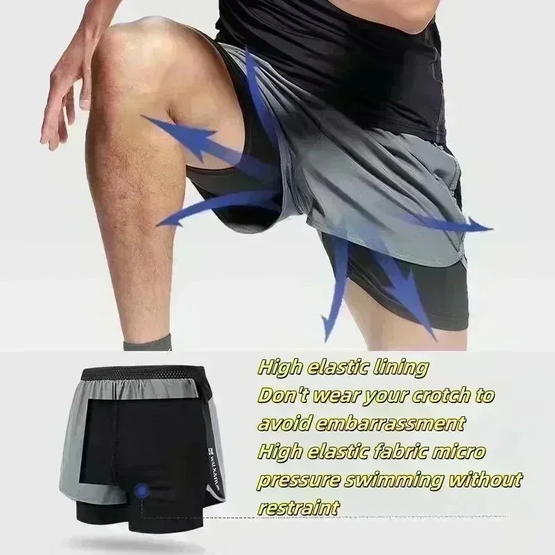 2026 Dragon Ball Summer Broly Men's Bot Fitness Double-Layer Replica Two-Piece Loose-Fit Training Running Shorts Casual Pants