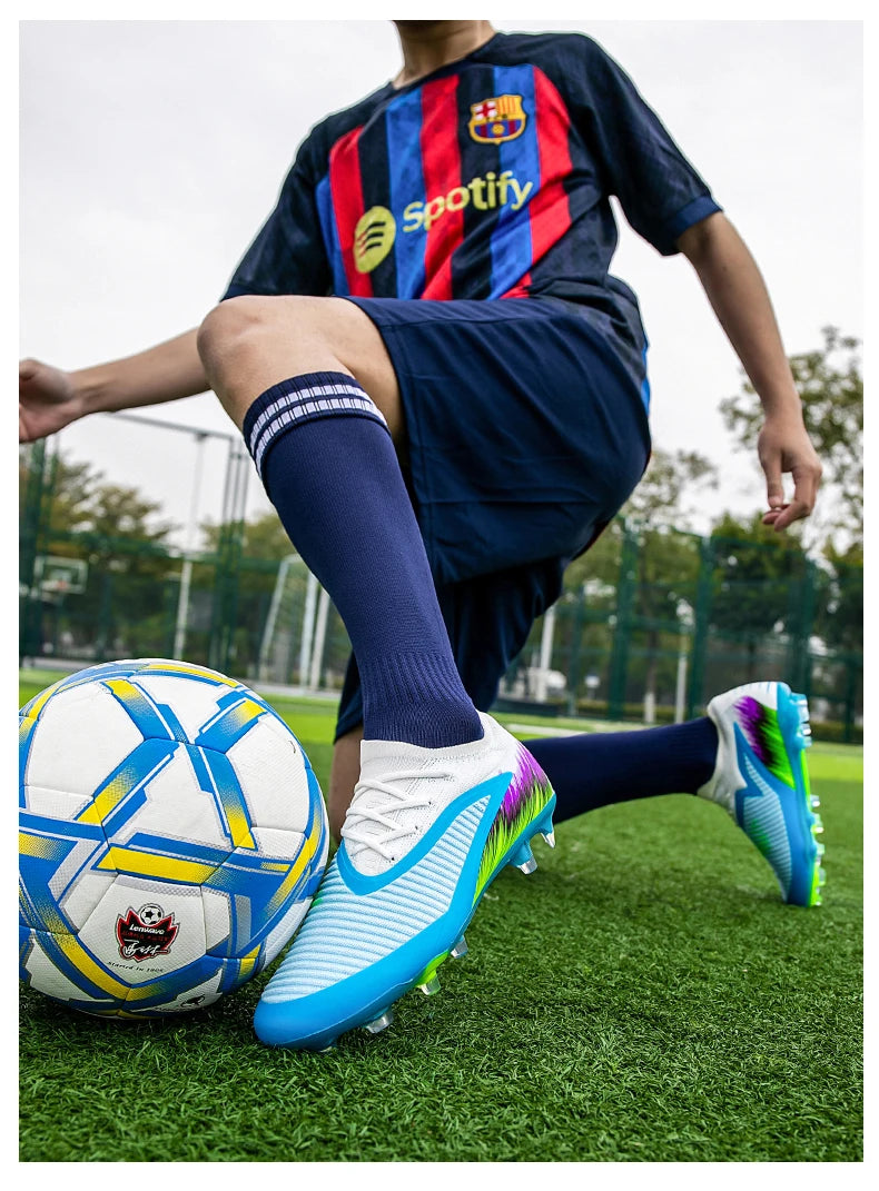 New Men Football Boots Shoes Soccer Match Training Soccer Shoes Non-Slip Cleats Long Spikes FG Ultralight Outdoor Drop Shipping
