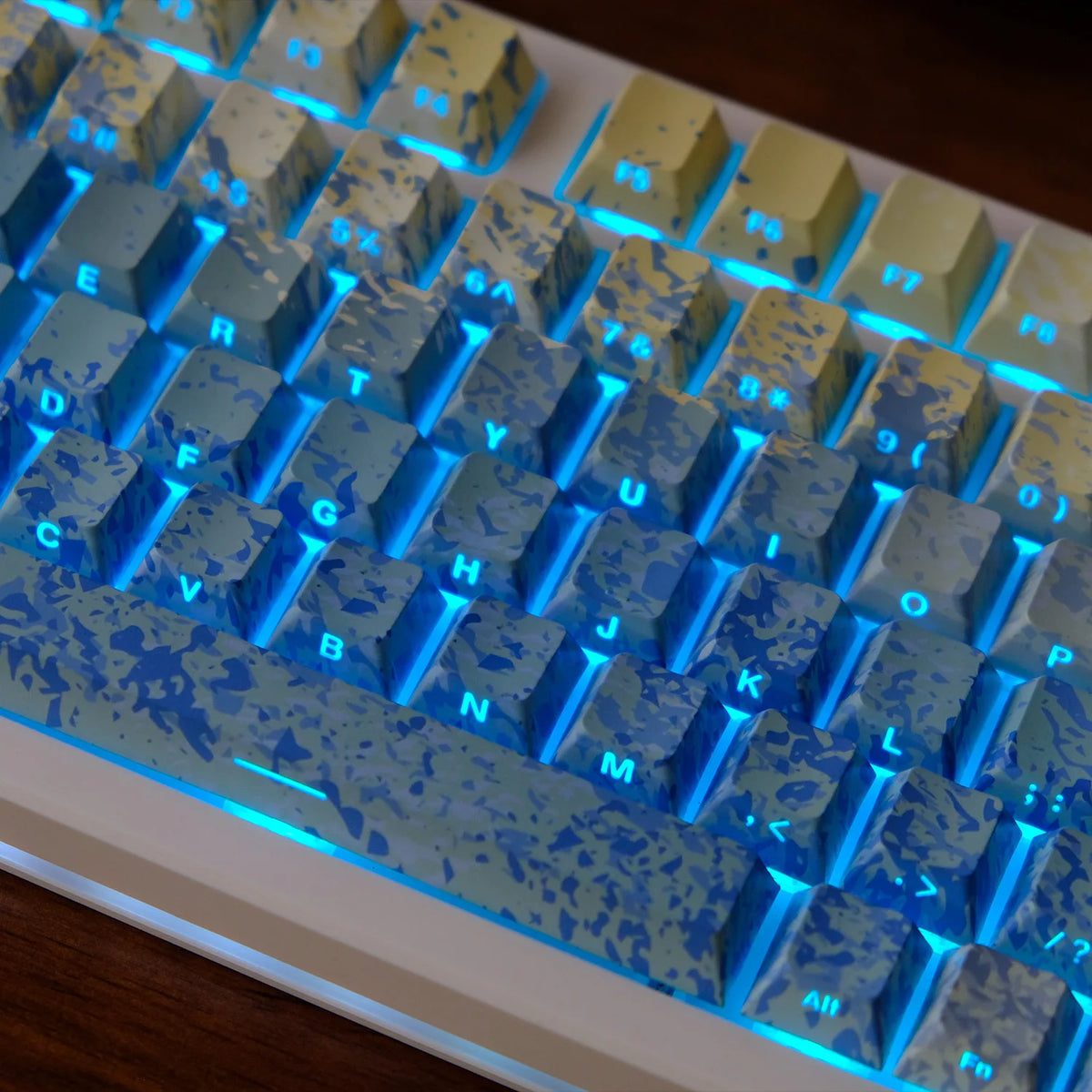 KYOMOT 135 Keys PBT Side Print Keycap Double Shot Cherry Profile Shine Through Keycaps for MX Switch Games Mechanical Keyboard