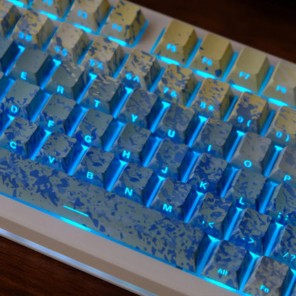 KYOMOT 135 Keys PBT Side Print Keycap Double Shot Cherry Profile Shine Through Keycaps for MX Switch Games Mechanical Keyboard