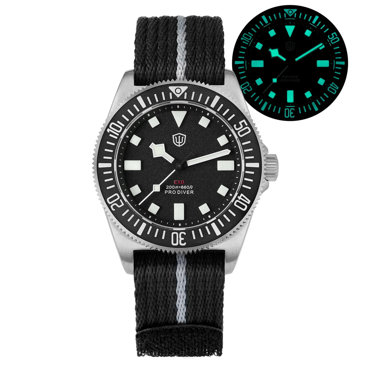 Watchdives EXD 40Mm Titanium Dive Watch Man VH31 Sweep Quartz Watches 200 Waterproof Ar Sapphire BGW9 Luminous 316L Wristwatch