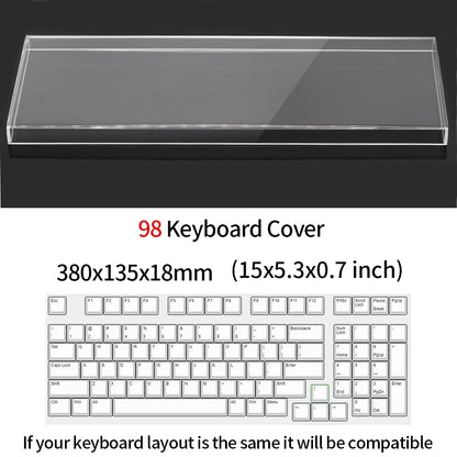 Acrylic Keyboard Clear Protector Case for Mechanical Keyboard, Transparent Keyboard Dust Cover for 60/61/64/96/98/104/108 Key Keyboards & Mouse