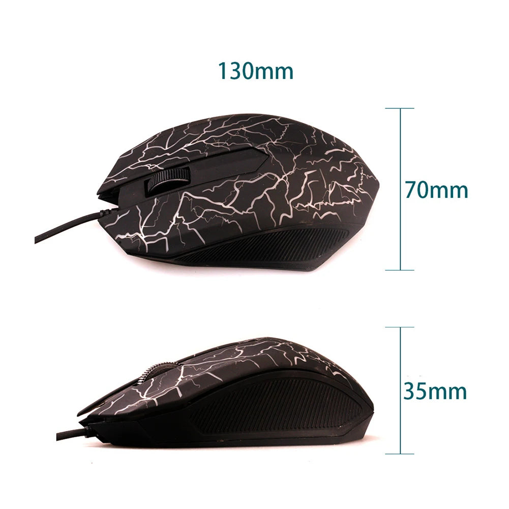 Ratón gaming con cable USB de 2400 DPI, ratón gaming profesional con retroiluminación LED, ratón ergonómico para PC, portátil y MacBook