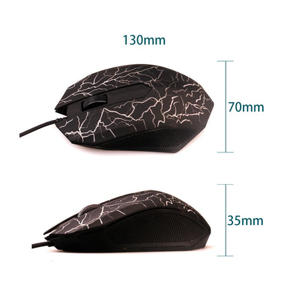 Ratón gaming con cable USB de 2400 DPI, ratón gaming profesional con retroiluminación LED, ratón ergonómico para PC, portátil y MacBook