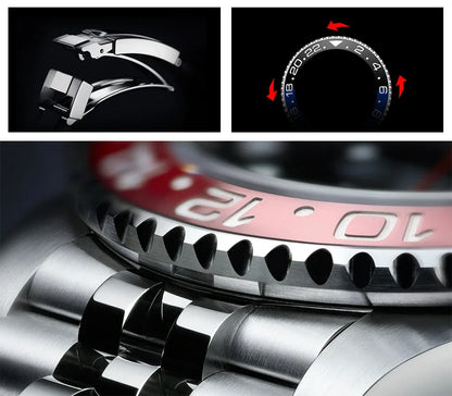 PAGANI DESIGN V3 PD-1662 GMT Watches Men's Luxury Sapphire Automatic Mechanical Watch 40MM Stainless Steel 100M Waterproof Watch