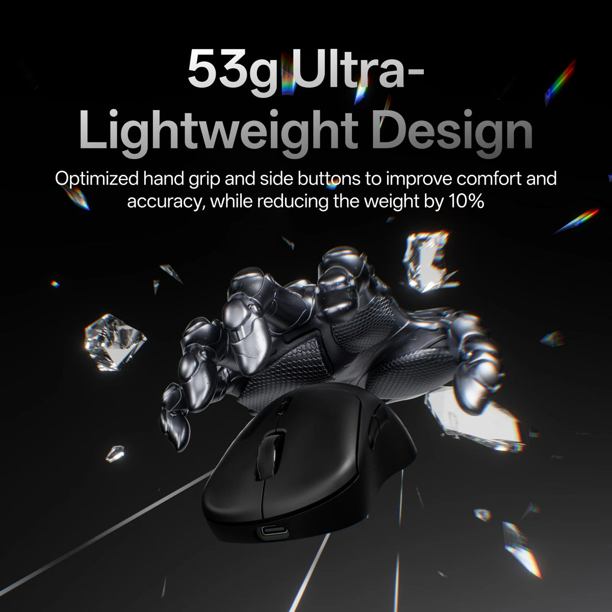 Rapoo VT3Pro GEN-1 Wireless Gaming Mouse 26,000 DPI, 8KHz Polling Rate, 59g Lightweight, 9 Programmable Buttons, PAW3398 Optical Sensor