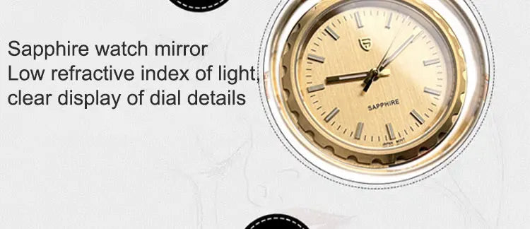 PAGANI DESIGN Men's Quartz Watches Ultra-Thin 7mm Series 37mm Sapphire Stainless Steel Waterproof Watches for Man TMI VJ21