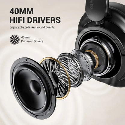 OneOdio Bluetooth 5.3 Wireless Headphones Over Ear Bass Mode Headset with Mic, 90H Playtime Foldable Bluetooth Headphones